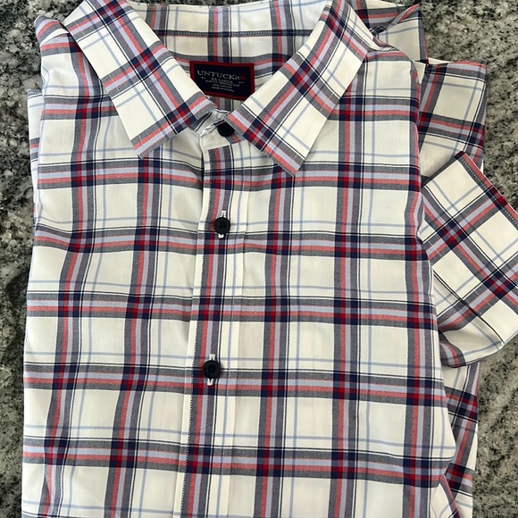 UNTUCKit NEW NO TAGS Mens XXL slimfit  wrinkle free long sleeved plaid shirt - Picture 2 of 4